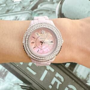 Fossil CE1117 Stella Three-Hand Date Pink Ceramic Watch